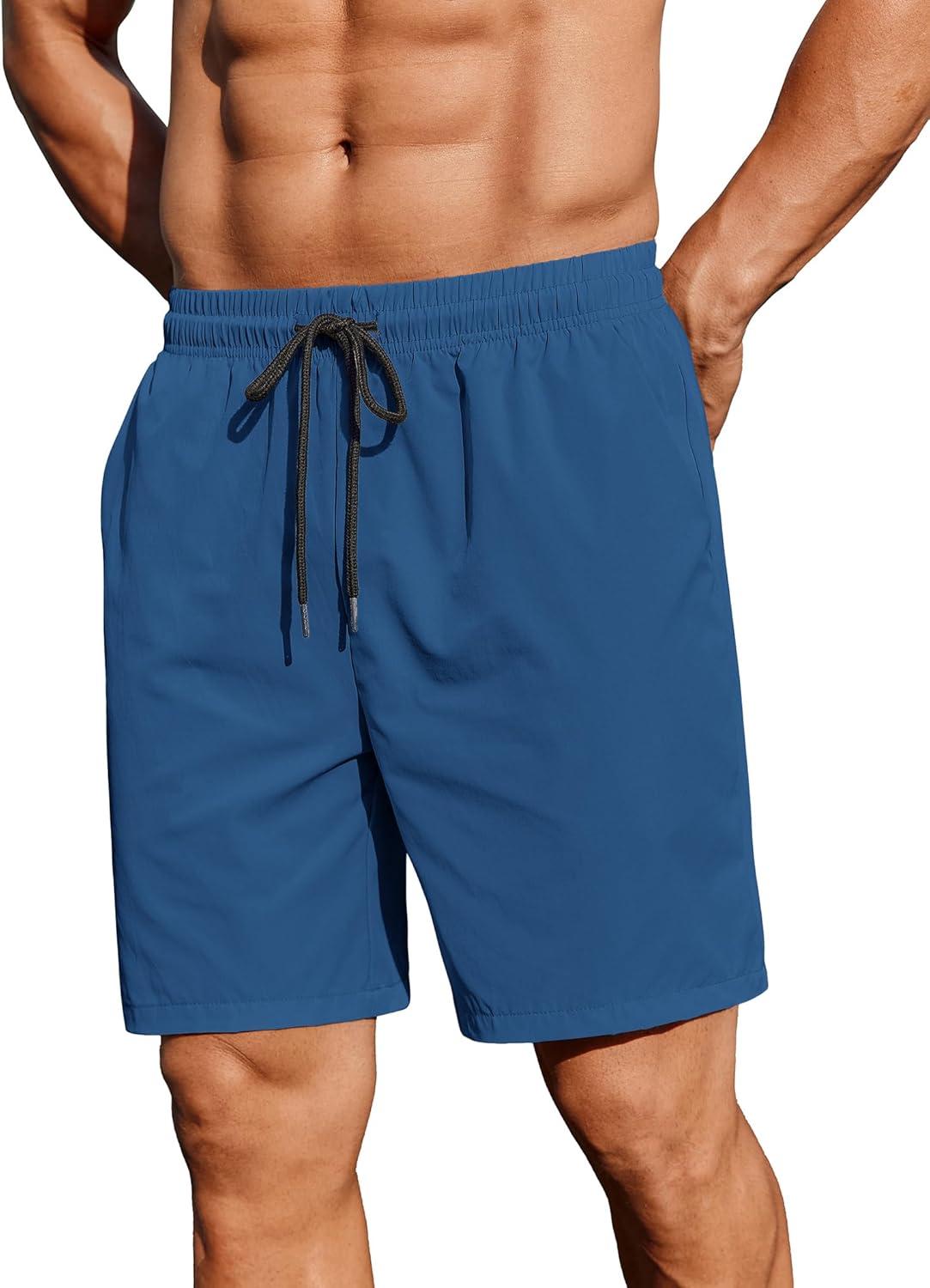 imageCOOFANDY Mens 2 Pack Gym Workout Shorts 7 Inch Lightweight Athletic Shorts Quick Dry Running Shorts with PocketsBlackBlue