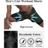imageCOOFANDY Mens 2 Pack Running Shorts 2 in 1 Workout Shorts Quick Dry Gym Training Athletic Jogger with Phone Pockets2pack Army Greennavy Blue