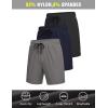 imageCOOFANDY Mens 3 Pack Athletic Running Shorts Gym Workout Short Quick Dry Sports Short with PocketsBlackDark GreyNavy Blue 1 Pack of 3