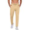imageCOOFANDY Mens Sweatpants Open Bottom Lightweight Athletic Running Joggers Gym Workout Pants with Zipper PocketsLight Khaki