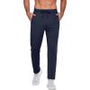 imageCOOFANDY Mens Sweatpants Open Bottom Lightweight Athletic Running Joggers Gym Workout Pants with Zipper PocketsNavy Blue