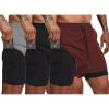 imageCOOFANDY Mens 2 Pack Running Shorts 2 in 1 Workout Shorts Quick Dry Gym Training Athletic Jogger with Phone Pockets3packlight Greyblackwine Red