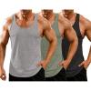 imageCOOFANDY Mens 3 Pack Gym Tank Tops YBack Workout Muscle Tee Training Bodybuilding Fitness Sleeveless T Shirts3 PackblackGreyArmy Green