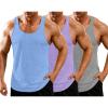 imageCOOFANDY Mens 3 Pack Gym Tank Tops YBack Workout Muscle Tee Training Bodybuilding Fitness Sleeveless T Shirts3 Packlight BlueLight PurpleGrey