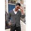imageCOOFANDY Mens Cardigan Sweater Cable Knit V Neck Button up Sweaters Ribbed Cardigan Sweater with PocketsDark Grey