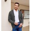 imageCOOFANDY Mens Cardigan Sweater Cable Knit V Neck Button up Sweaters Ribbed Cardigan Sweater with PocketsDark Grey