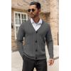 imageCOOFANDY Mens Cardigan Sweater Cable Knit V Neck Button up Sweaters Ribbed Cardigan Sweater with PocketsDark Grey