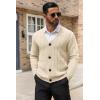 imageCOOFANDY Mens Cardigan Sweater Cable Knit V Neck Button up Sweaters Ribbed Cardigan Sweater with PocketsLight Khaki