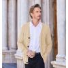 imageCOOFANDY Mens Cardigan Sweater Cable Knit V Neck Button up Sweaters Ribbed Cardigan Sweater with PocketsLight Khaki