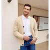 imageCOOFANDY Mens Cardigan Sweater Cable Knit V Neck Button up Sweaters Ribbed Cardigan Sweater with PocketsLight Khaki