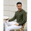 imageCOOFANDY Mens Knit Polo Sweater Casual Long Sleeve Quarter Zip Polo Sweater Classic Golf ShirtsArmy Green