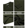 imageCOOFANDY Mens Knit Polo Sweater Casual Long Sleeve Quarter Zip Polo Sweater Classic Golf ShirtsArmy Green