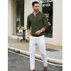 imageCOOFANDY Mens Knit Polo Sweater Casual Long Sleeve Quarter Zip Polo Sweater Classic Golf ShirtsArmy Green