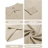 imageCOOFANDY Mens Knit Polo Sweater Casual Long Sleeve Quarter Zip Polo Sweater Classic Golf ShirtsBeige