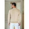 imageCOOFANDY Mens Knit Polo Sweater Casual Long Sleeve Quarter Zip Polo Sweater Classic Golf ShirtsBeige