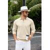imageCOOFANDY Mens Knit Polo Sweater Casual Long Sleeve Quarter Zip Polo Sweater Classic Golf ShirtsBeige
