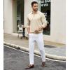 imageCOOFANDY Mens Knit Polo Sweater Casual Long Sleeve Quarter Zip Polo Sweater Classic Golf ShirtsBeige