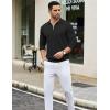 imageCOOFANDY Mens Knit Polo Sweater Casual Long Sleeve Quarter Zip Polo Sweater Classic Golf ShirtsBlack