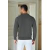 imageCOOFANDY Mens Knit Polo Sweater Casual Long Sleeve Quarter Zip Polo Sweater Classic Golf ShirtsDark Grey
