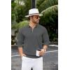 imageCOOFANDY Mens Knit Polo Sweater Casual Long Sleeve Quarter Zip Polo Sweater Classic Golf ShirtsDark Grey