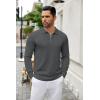 imageCOOFANDY Mens Knit Polo Sweater Casual Long Sleeve Quarter Zip Polo Sweater Classic Golf ShirtsDark Grey