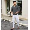 imageCOOFANDY Mens Knit Polo Sweater Casual Long Sleeve Quarter Zip Polo Sweater Classic Golf ShirtsDark Grey