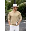 imageCOOFANDY Mens Knit Polo Sweater Casual Long Sleeve Quarter Zip Polo Sweater Classic Golf ShirtsKhaki