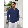 imageCOOFANDY Mens Knit Polo Sweater Casual Long Sleeve Quarter Zip Polo Sweater Classic Golf ShirtsNavy Blue