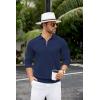 imageCOOFANDY Mens Knit Polo Sweater Casual Long Sleeve Quarter Zip Polo Sweater Classic Golf ShirtsNavy Blue