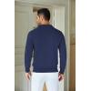 imageCOOFANDY Mens Knit Polo Sweater Casual Long Sleeve Quarter Zip Polo Sweater Classic Golf ShirtsNavy Blue