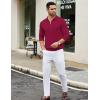 imageCOOFANDY Mens Knit Polo Sweater Casual Long Sleeve Quarter Zip Polo Sweater Classic Golf ShirtsWine Red