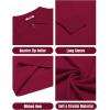 imageCOOFANDY Mens Knit Polo Sweater Casual Long Sleeve Quarter Zip Polo Sweater Classic Golf ShirtsWine Red
