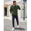 imageCOOFANDY Mens Quarter Sweatshirt Quilted Long Sleeve Mock Neck Active Sweater Waffle Pullover Polo Shirts With PocketsArmy Green