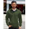 imageCOOFANDY Mens Quarter Sweatshirt Quilted Long Sleeve Mock Neck Active Sweater Waffle Pullover Polo Shirts With PocketsArmy Green