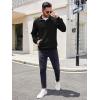 imageCOOFANDY Mens Quarter Sweatshirt Quilted Long Sleeve Mock Neck Active Sweater Waffle Pullover Polo Shirts With PocketsBlack