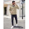 imageCOOFANDY Mens Quarter Sweatshirt Quilted Long Sleeve Mock Neck Active Sweater Waffle Pullover Polo Shirts With PocketsCoffee