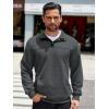 imageCOOFANDY Mens Quarter Sweatshirt Quilted Long Sleeve Mock Neck Active Sweater Waffle Pullover Polo Shirts With PocketsDark Grey