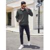 imageCOOFANDY Mens Quarter Sweatshirt Quilted Long Sleeve Mock Neck Active Sweater Waffle Pullover Polo Shirts With PocketsDark Grey