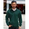imageCOOFANDY Mens Quarter Sweatshirt Quilted Long Sleeve Mock Neck Active Sweater Waffle Pullover Polo Shirts With PocketsGreen