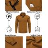 imageCOOFANDY Mens Quarter Sweatshirt Quilted Long Sleeve Mock Neck Active Sweater Waffle Pullover Polo Shirts With PocketsLight Brown
