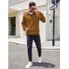 imageCOOFANDY Mens Quarter Sweatshirt Quilted Long Sleeve Mock Neck Active Sweater Waffle Pullover Polo Shirts With PocketsLight Brown