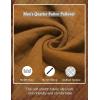 imageCOOFANDY Mens Quarter Sweatshirt Quilted Long Sleeve Mock Neck Active Sweater Waffle Pullover Polo Shirts With PocketsLight Brown