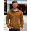imageCOOFANDY Mens Quarter Sweatshirt Quilted Long Sleeve Mock Neck Active Sweater Waffle Pullover Polo Shirts With PocketsLight Brown