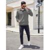 imageCOOFANDY Mens Quarter Sweatshirt Quilted Long Sleeve Mock Neck Active Sweater Waffle Pullover Polo Shirts With PocketsLight Grey