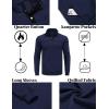 imageCOOFANDY Mens Quarter Sweatshirt Quilted Long Sleeve Mock Neck Active Sweater Waffle Pullover Polo Shirts With PocketsNavy Blue