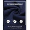 imageCOOFANDY Mens Quarter Sweatshirt Quilted Long Sleeve Mock Neck Active Sweater Waffle Pullover Polo Shirts With PocketsNavy Blue
