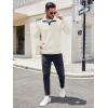 imageCOOFANDY Mens Quarter Sweatshirt Quilted Long Sleeve Mock Neck Active Sweater Waffle Pullover Polo Shirts With PocketsWhite