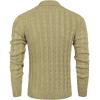 imageCOOFANDY Mens Shawl Collar Pullover Sweater Slim Fit Casual Button Cable Knit SweatersDark Khaki