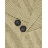 imageCOOFANDY Mens Shawl Collar Pullover Sweater Slim Fit Casual Button Cable Knit SweatersDark Khaki
