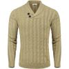 imageCOOFANDY Mens Shawl Collar Pullover Sweater Slim Fit Casual Button Cable Knit SweatersDark Khaki
